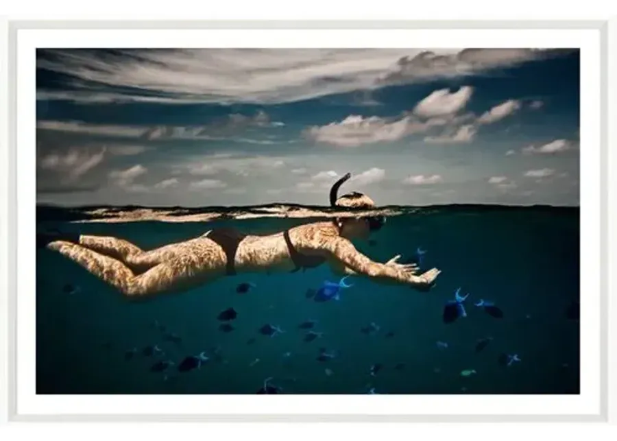 Girl Snorkelling in Indian Ocean - White