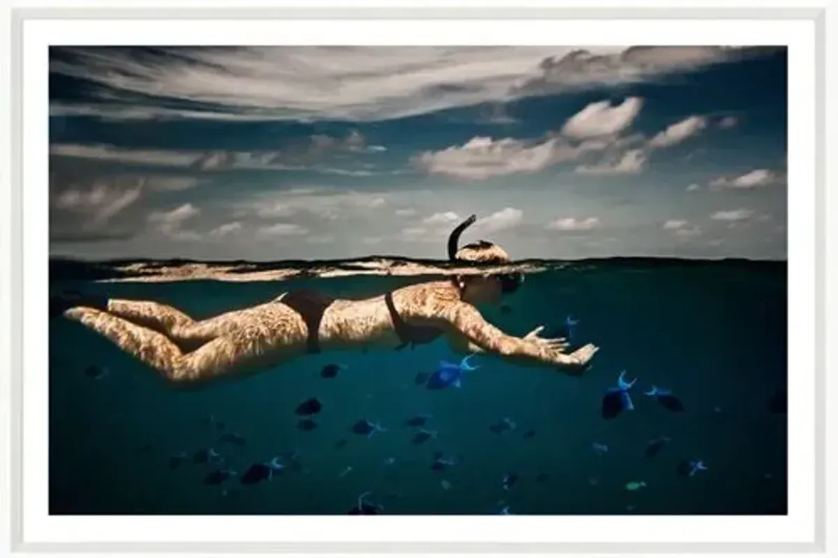 Girl Snorkelling in Indian Ocean - White