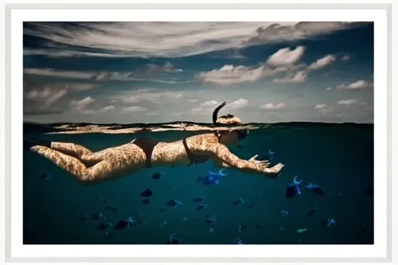 Girl Snorkelling in Indian Ocean - White