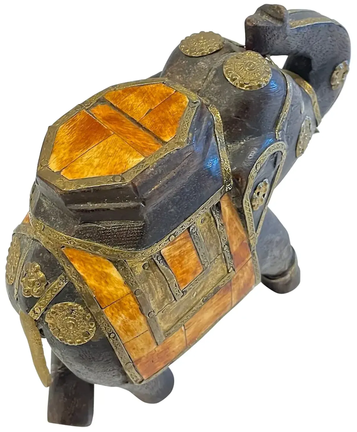 India Elephant Sculpture Figurine - Vermilion Designs - Brown