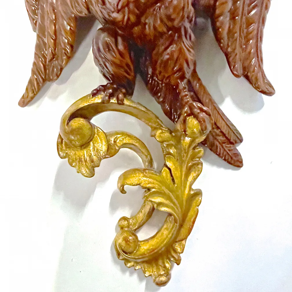 Gilt Eagle Wall Shelves - Set of 2 - Vermilion Designs - Brown