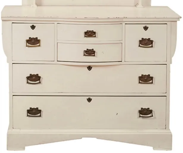 European Arts & Craft Dresser w/Mirror - Vermilion Designs - White