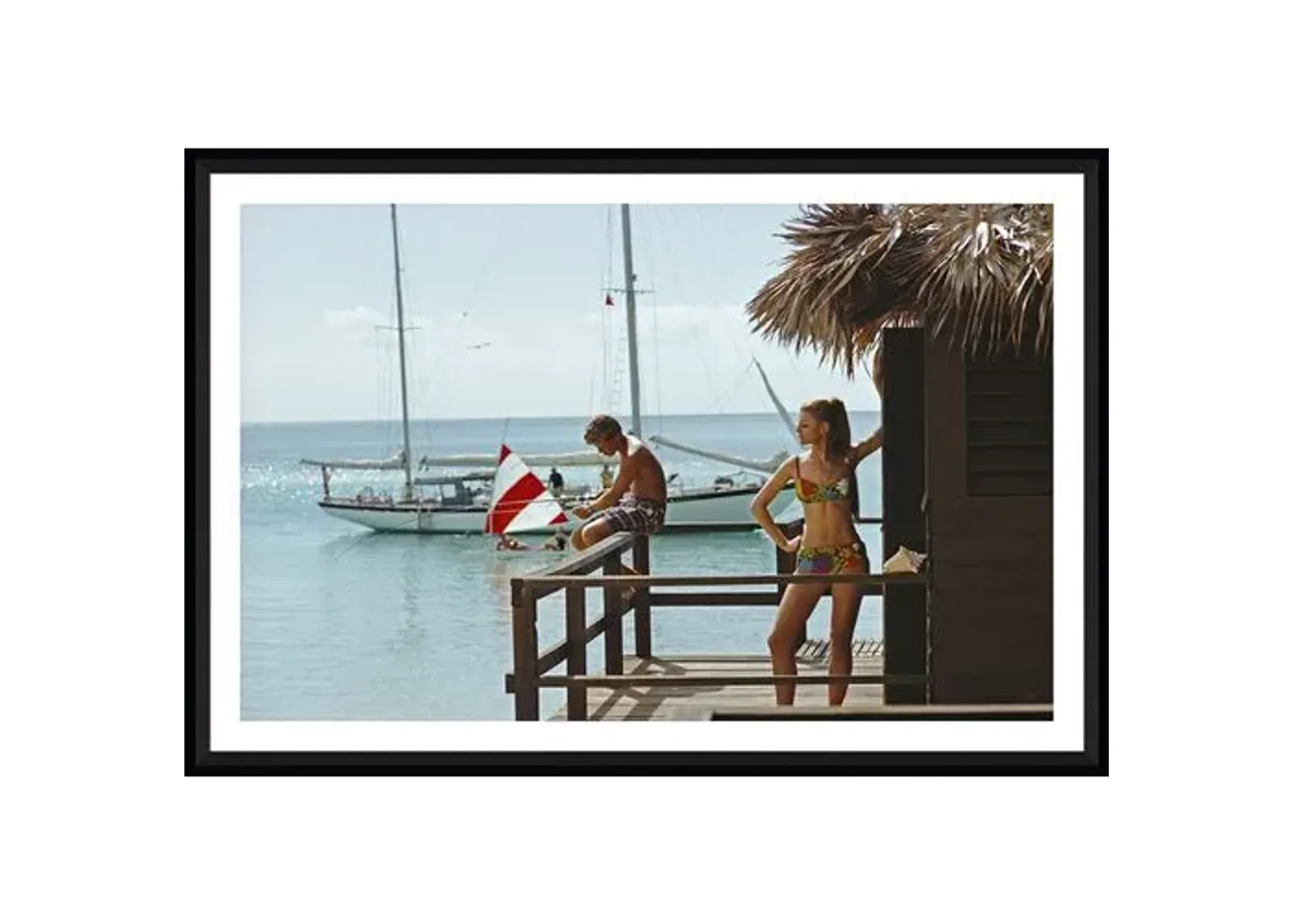 Slim Aarons - Fishing on Honeymoon - Black