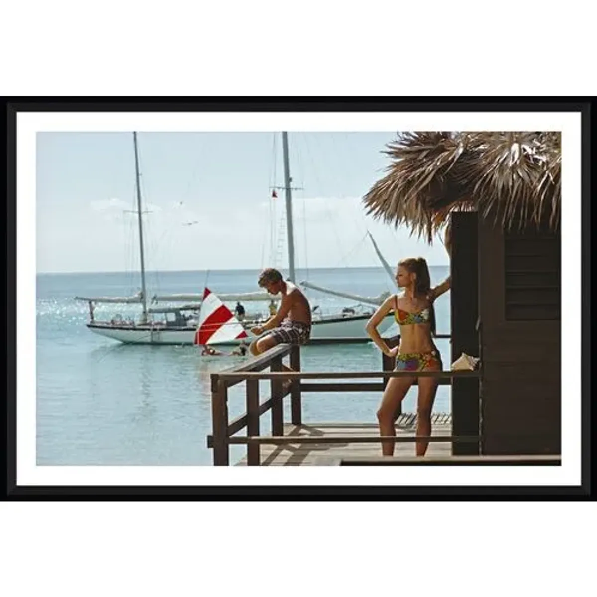 Slim Aarons - Fishing on Honeymoon - Black