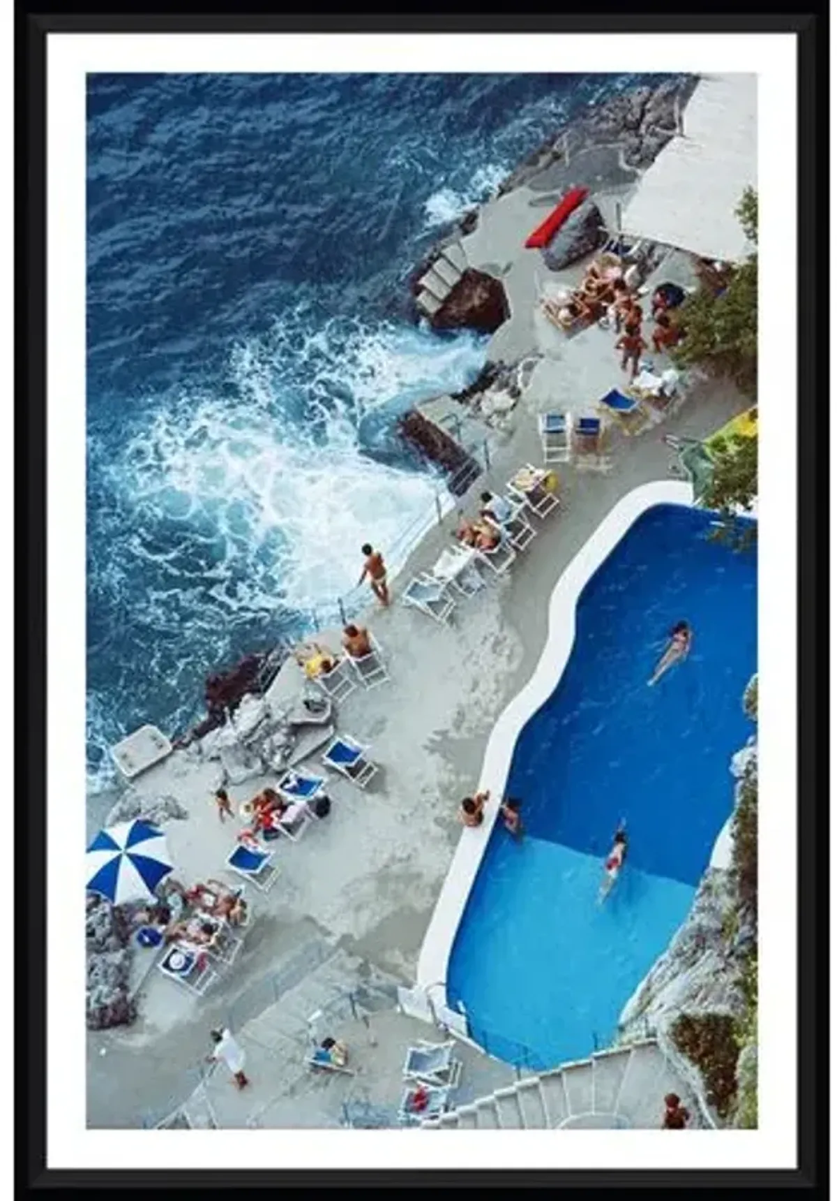 Slim Aarons - Pool on Amalfi Coast - Black