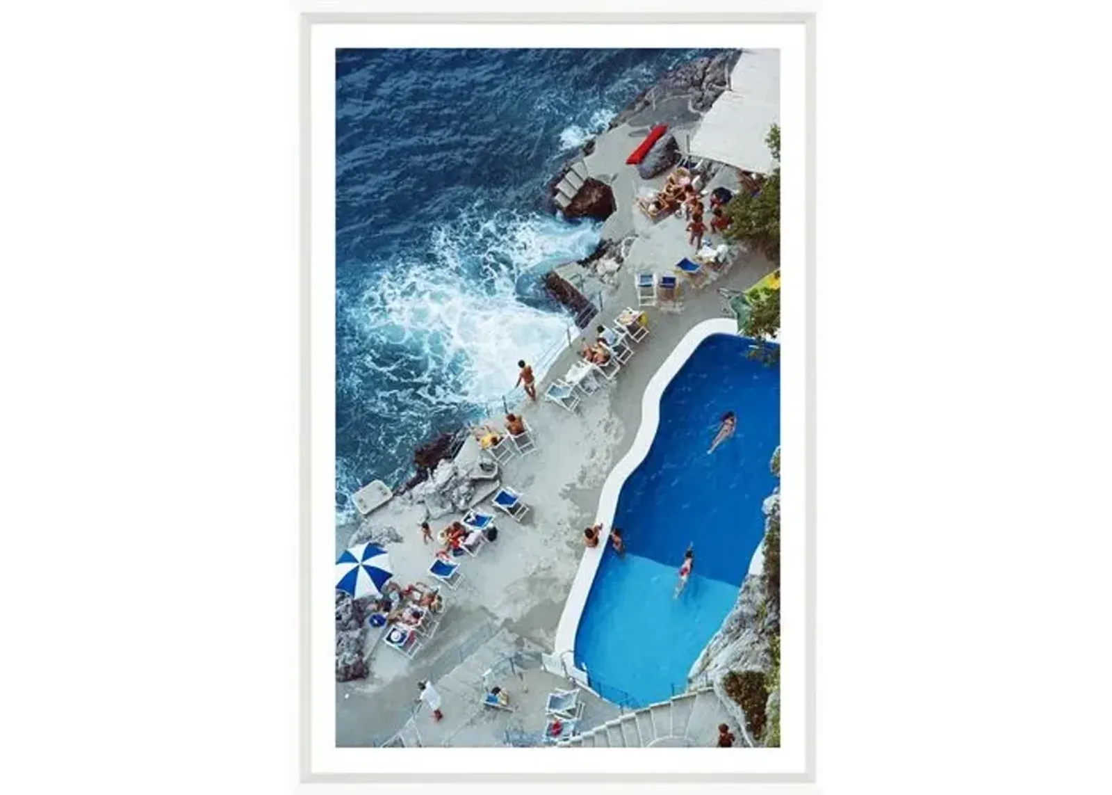 Slim Aarons - Pool on Amalfi Coast - White