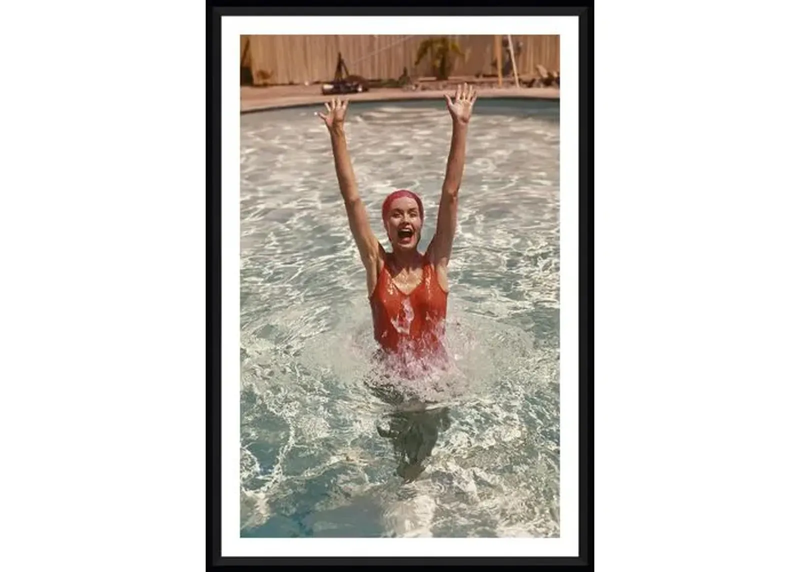 Tom Kelley - Young Woman in Swimming Pool - Black