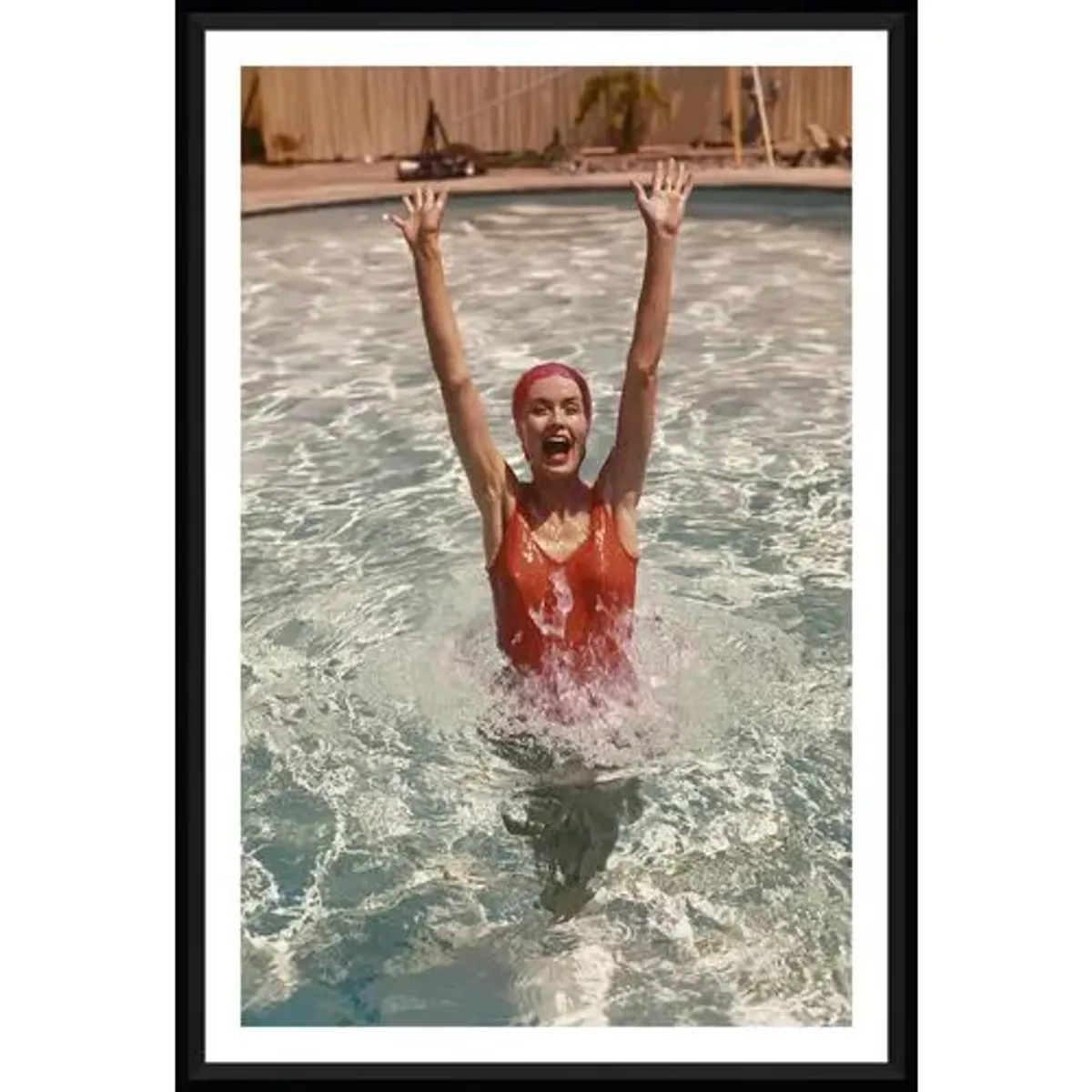 Tom Kelley - Young Woman in Swimming Pool - Black