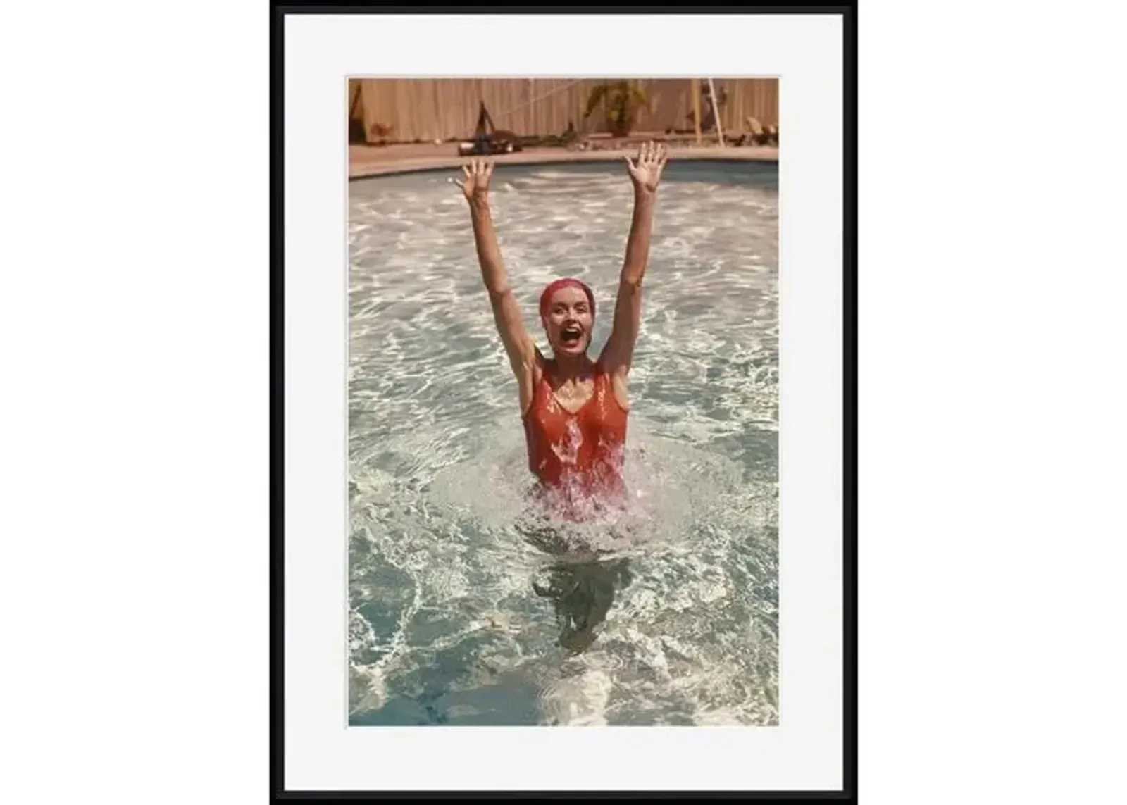 Tom Kelley - Young Woman in Swimming Pool - Black