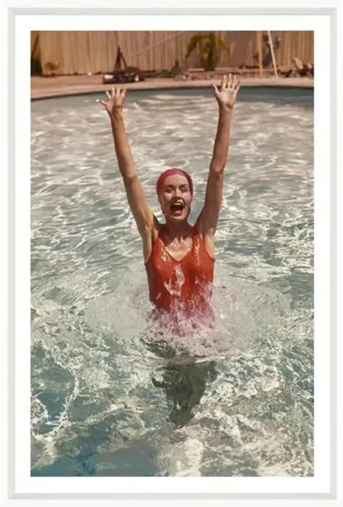 Tom Kelley - Young Woman in Swimming Pool - White