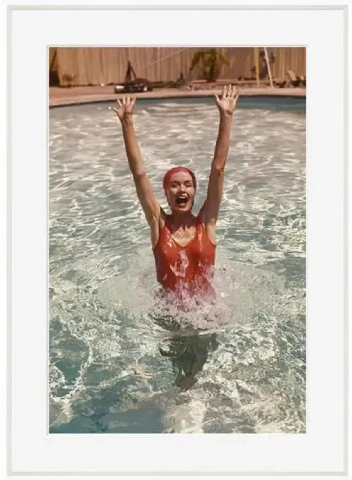 Tom Kelley - Young Woman in Swimming Pool - White