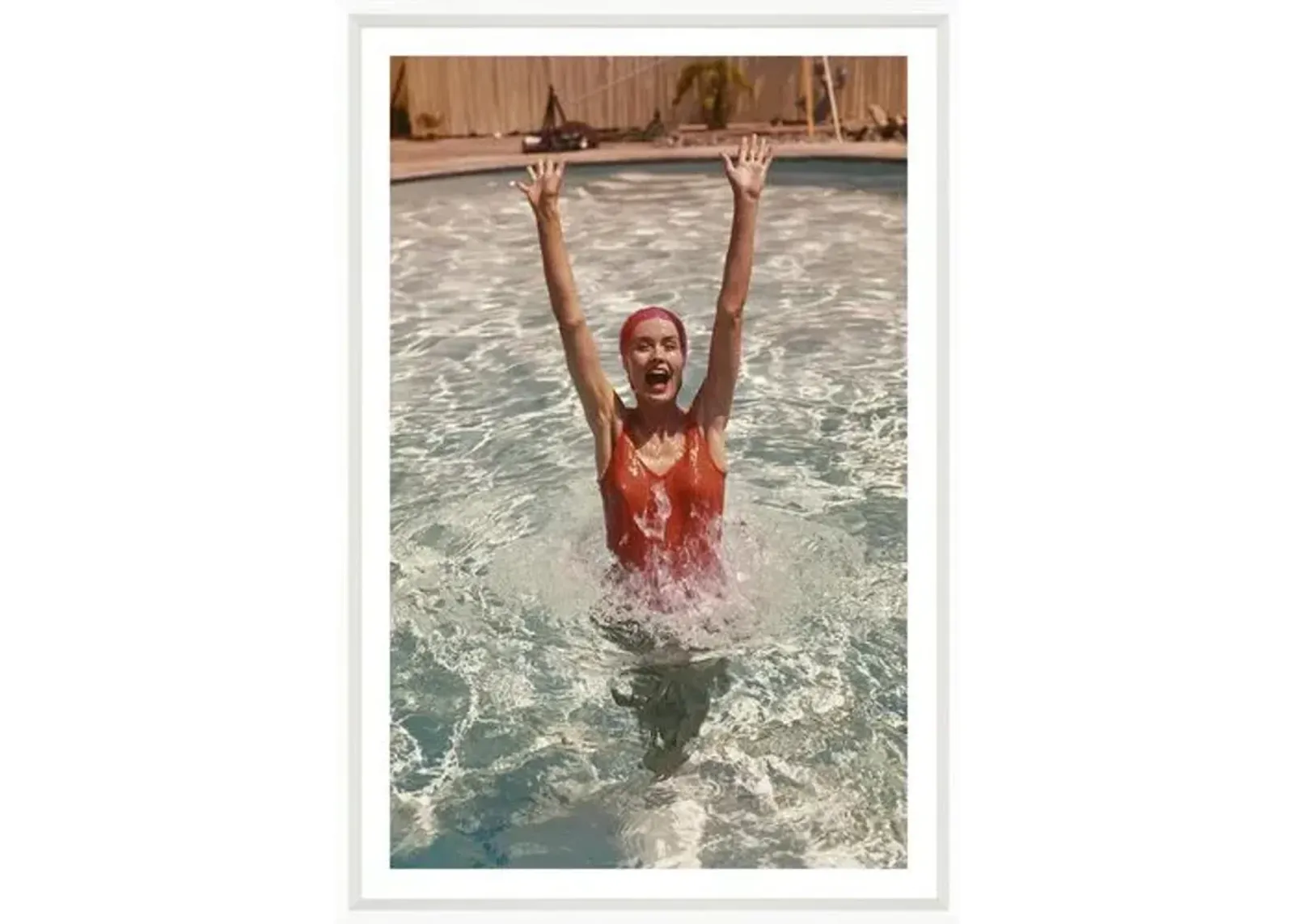 Tom Kelley - Young Woman in Swimming Pool - White