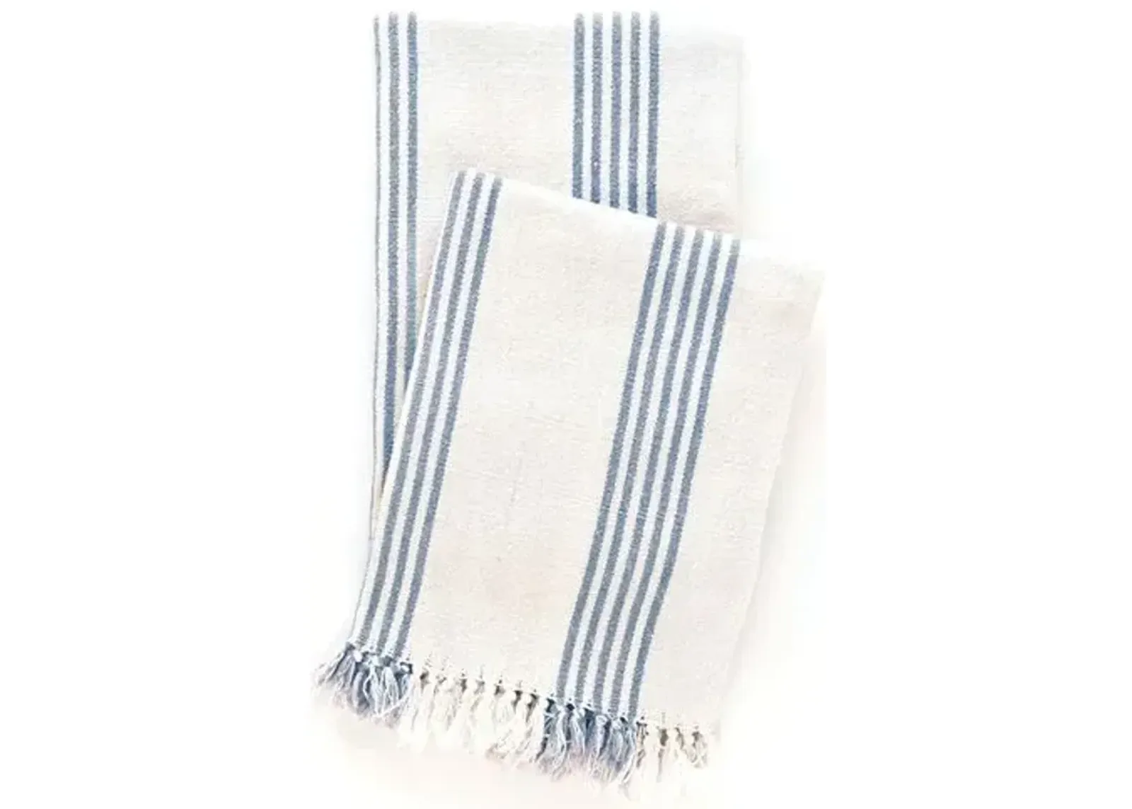 Ibiza Throw - French Blue/White - Pine Cone Hill, Fringed