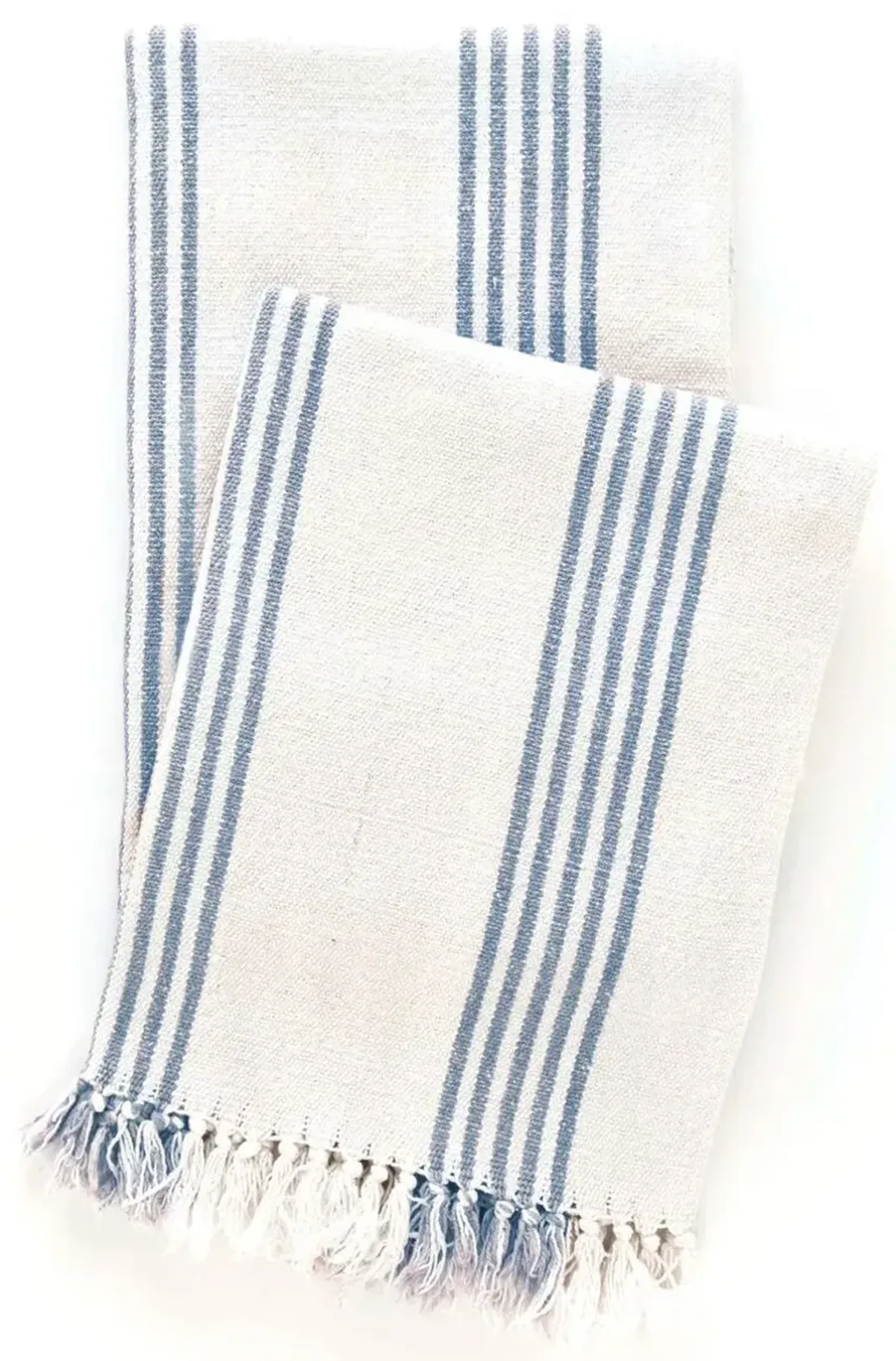 Ibiza Throw - French Blue/White - Pine Cone Hill, Fringed