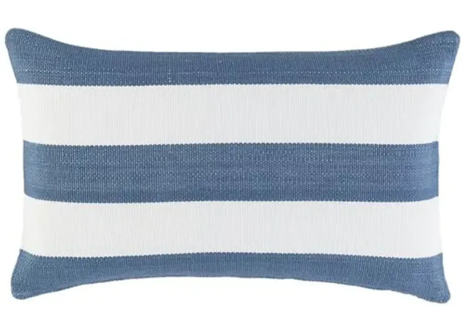 Catamaran Stripe 15x24 Lumbar Outdoor Pillow - Denim/White - Pine Cone Hill