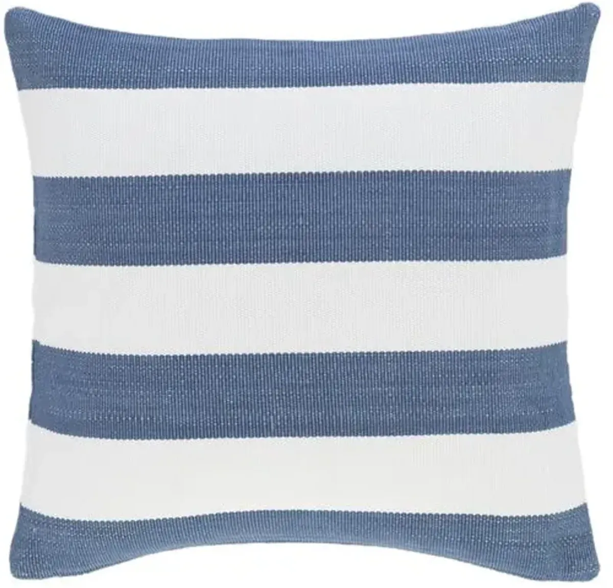 Catamaran Stripe 21x21 Outdoor Pillow - Denim - Pine Cone Hill