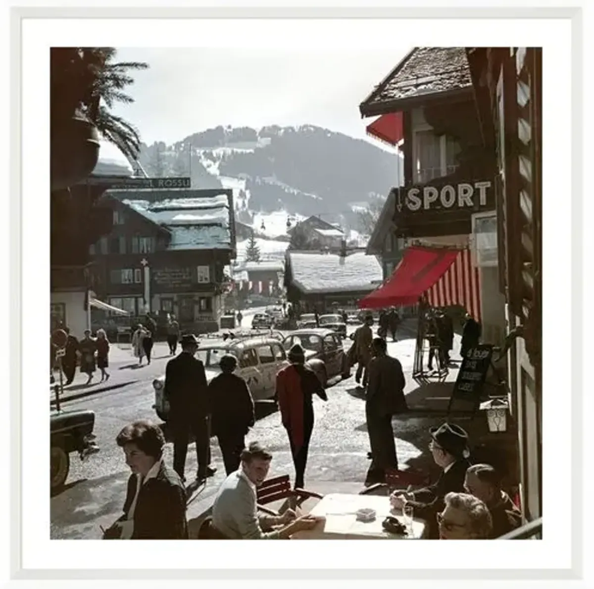 Slim Aarons - Gstaad Town Centre - White