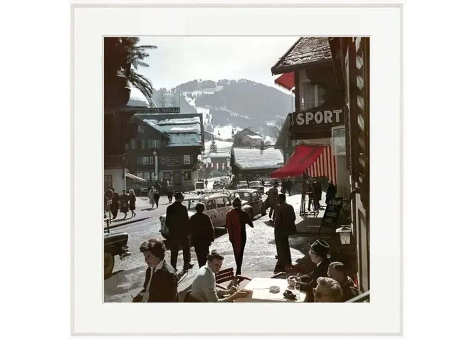 Slim Aarons - Gstaad Town Centre - White