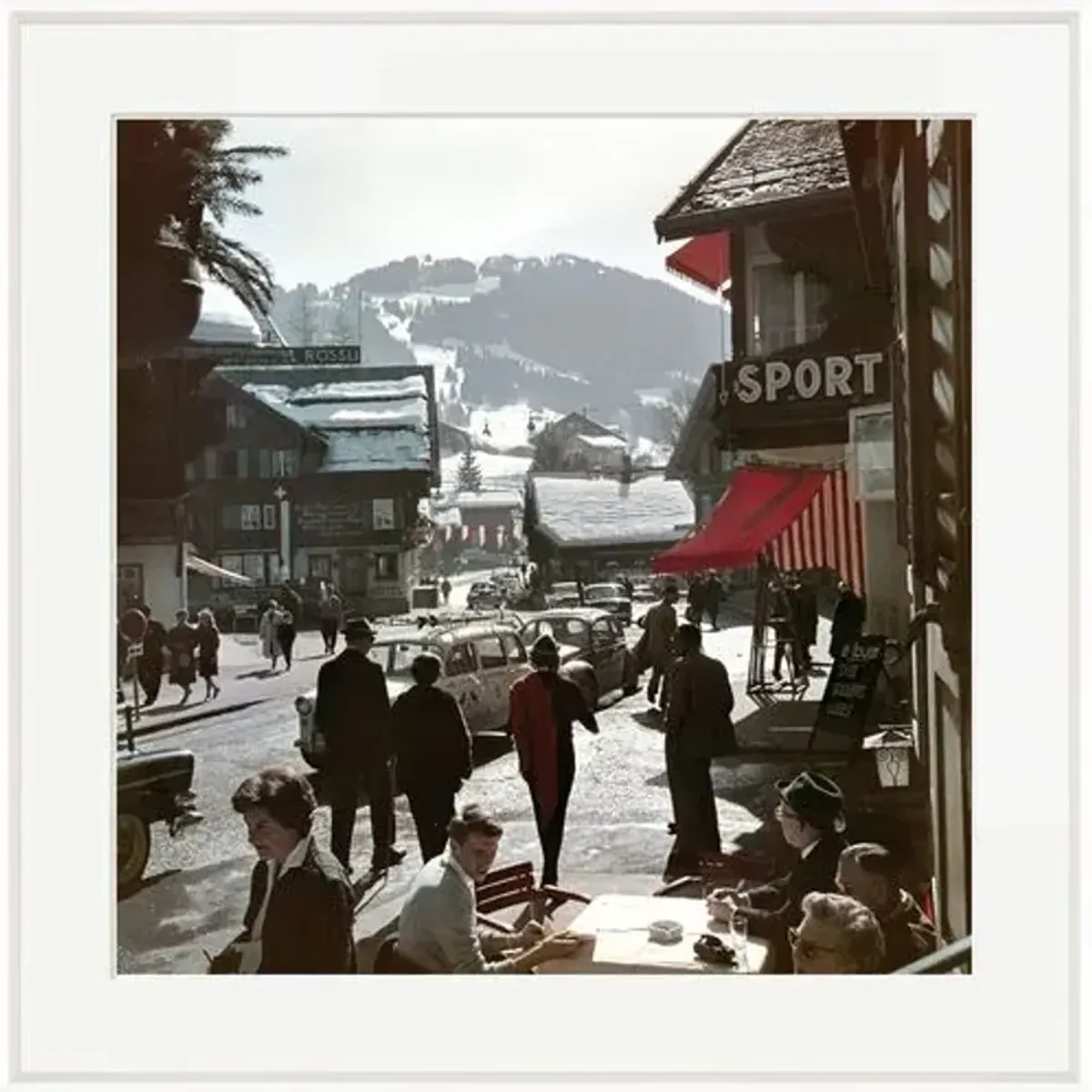 Slim Aarons - Gstaad Town Centre - White