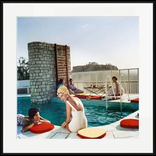 Slim Aarons - Penthouse Pool - Black