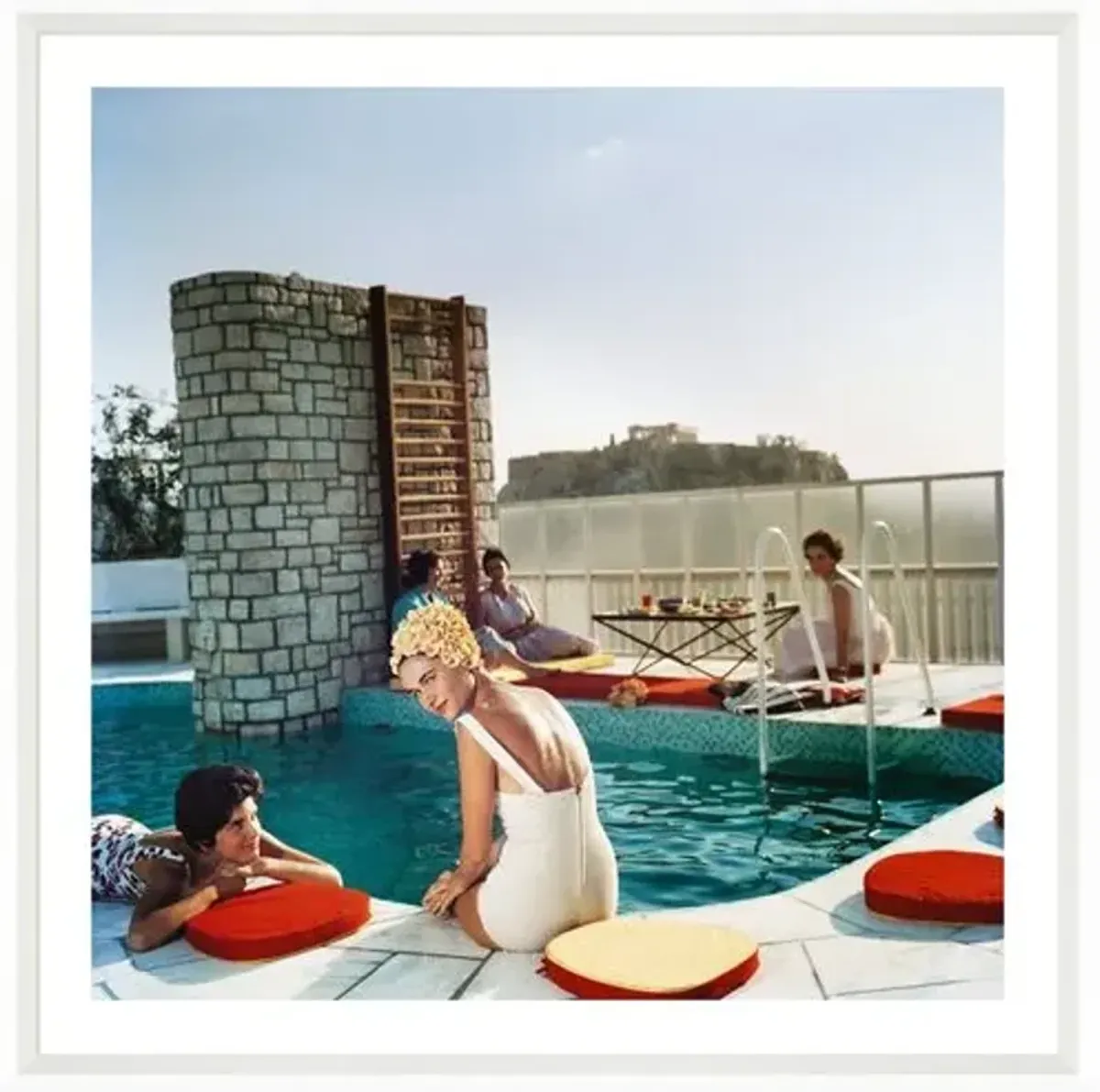 Slim Aarons - Penthouse Pool - White