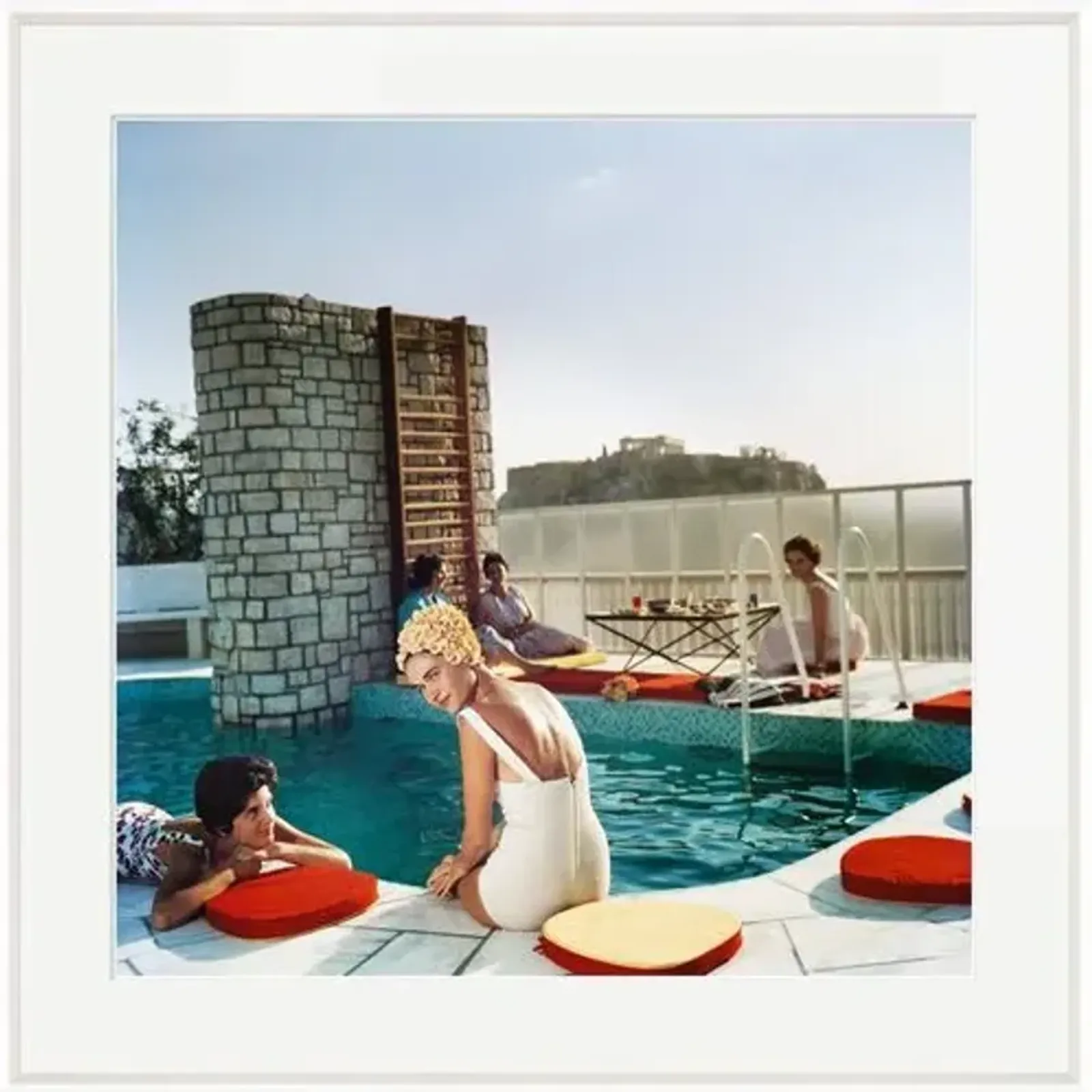 Slim Aarons - Penthouse Pool - White