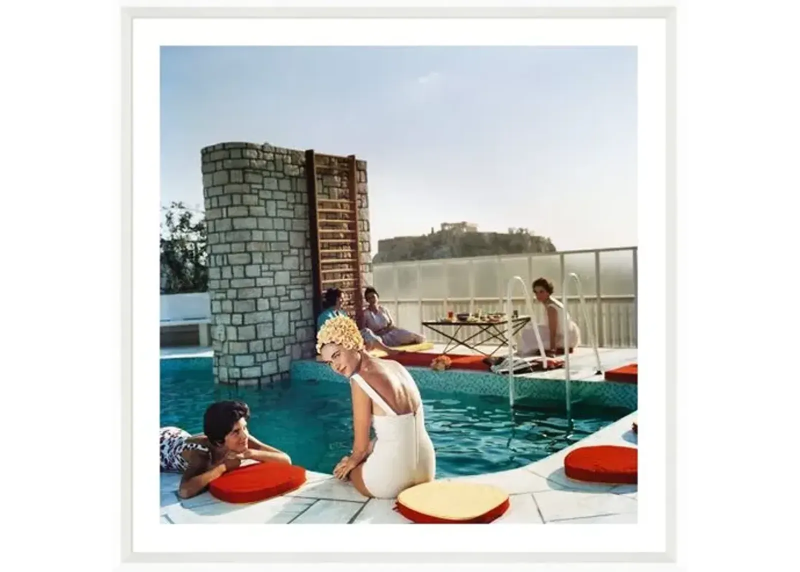 Slim Aarons - Penthouse Pool - White