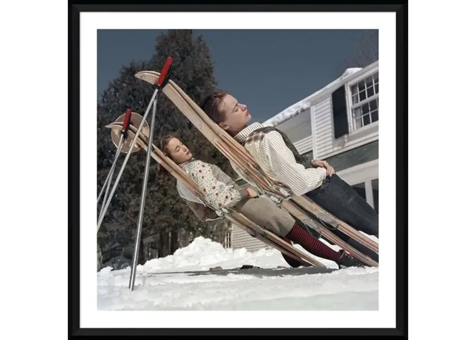 Slim Aarons - Skiing Cranmore Mountain - Black