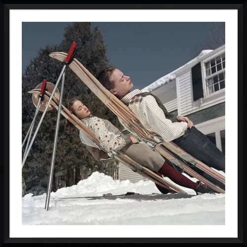 Slim Aarons - Skiing Cranmore Mountain - Black