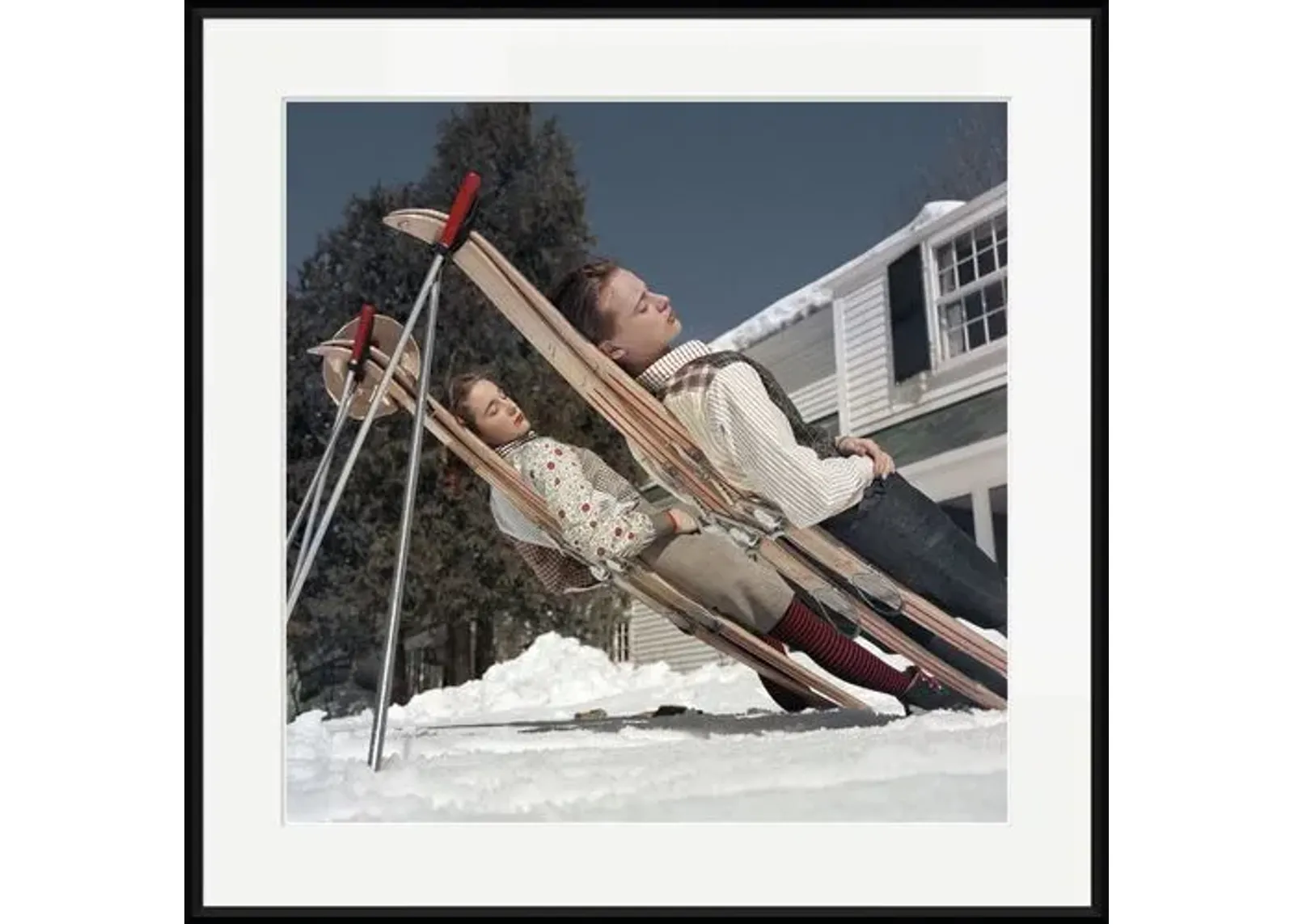 Slim Aarons - Skiing Cranmore Mountain - Black