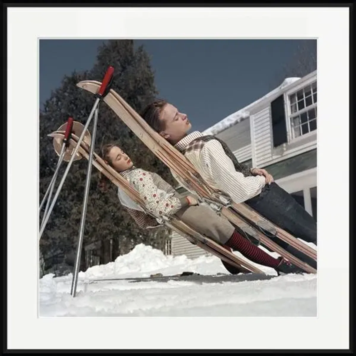 Slim Aarons - Skiing Cranmore Mountain - Black