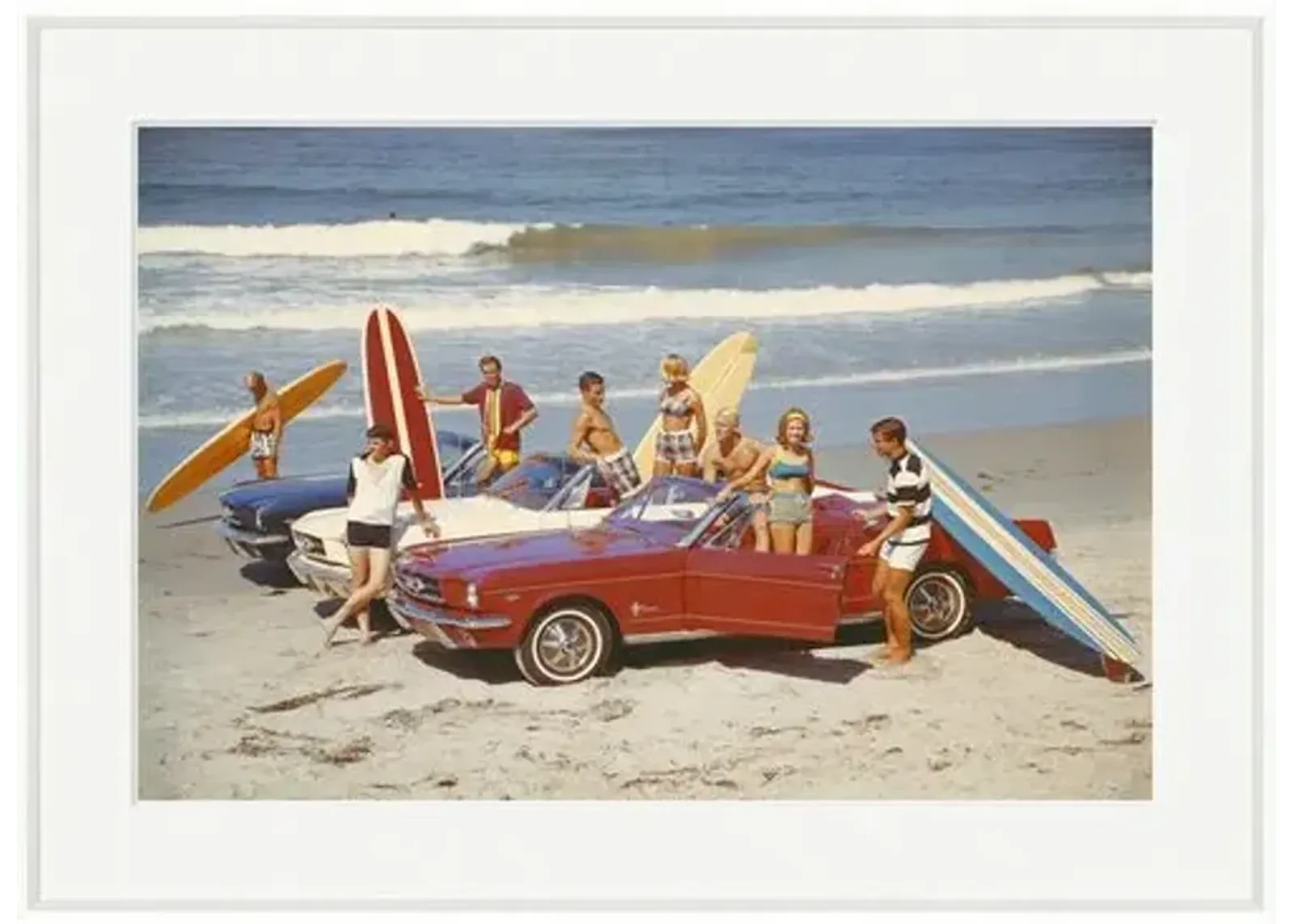 Tom Kelley - Friends with Surfboards in Car - White