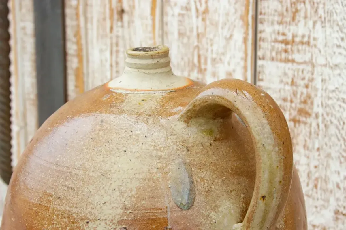 Terracotta Burnished Clay Wine Jug - de-cor - orange