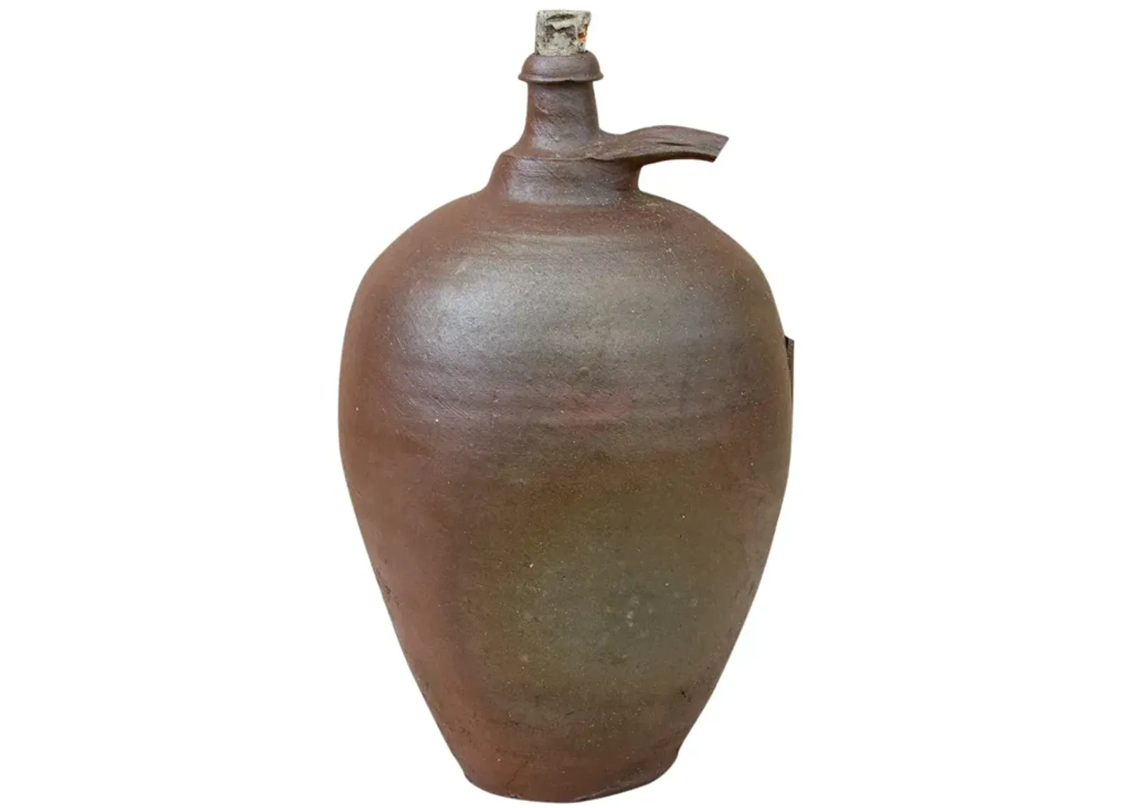 French Burnished Clay Wine Jug - de-cor - Brown