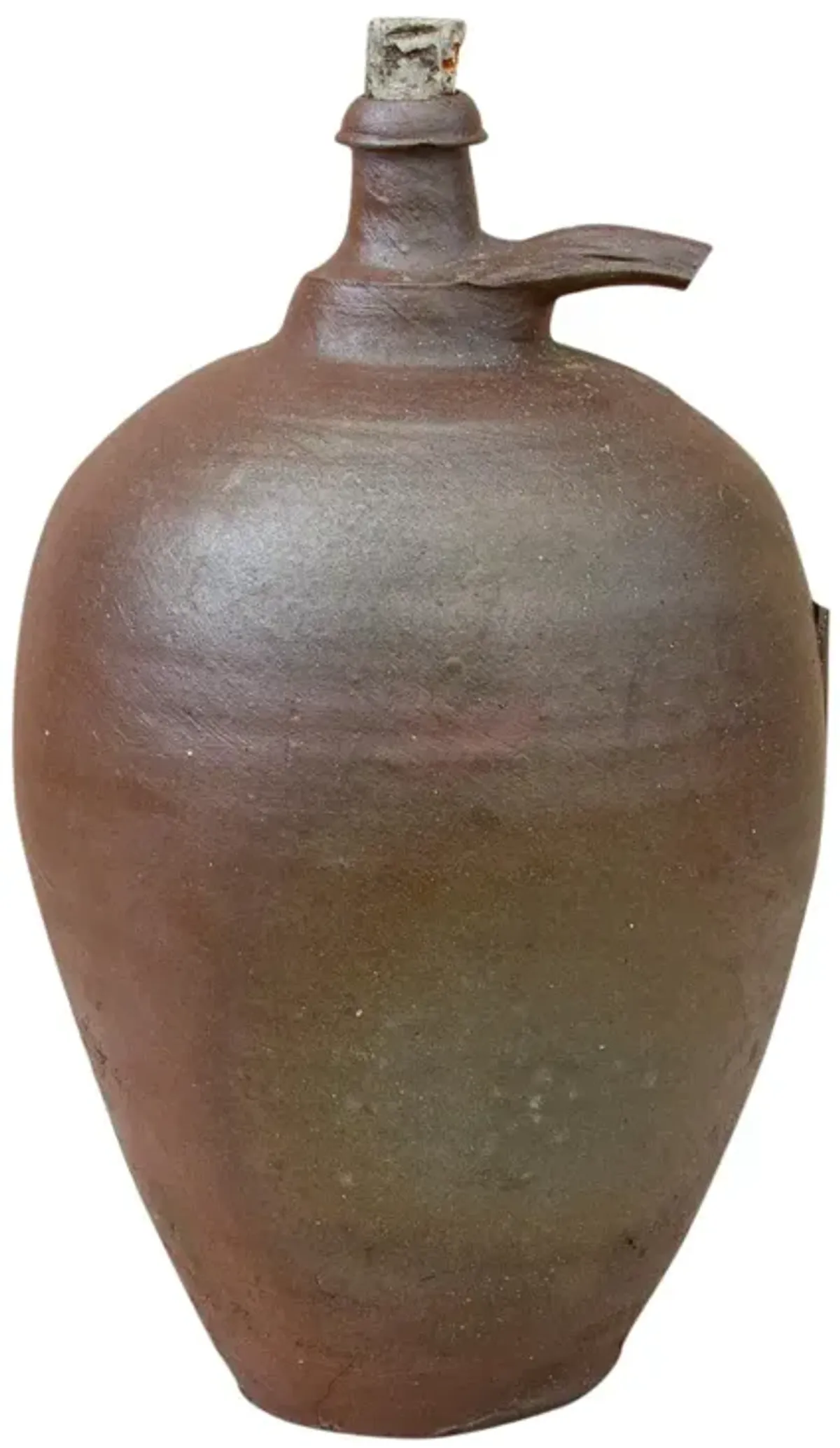 French Burnished Clay Wine Jug - de-cor - Brown