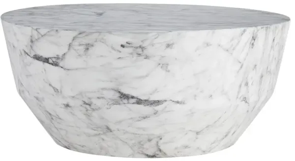 Godwin Concrete Cocktail Table, White/Grey