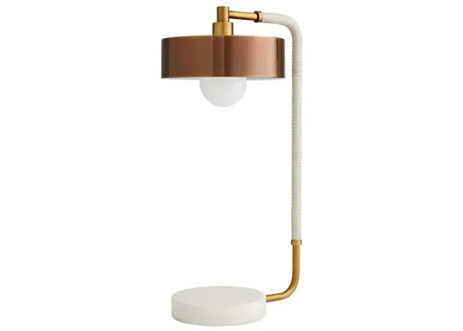 Aaron White Table Lamp - Heritage Brass/White - Arteriors