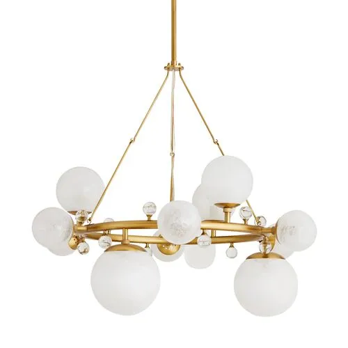 Troon Round Chandelier - Antique Brass - Arteriors - Gold