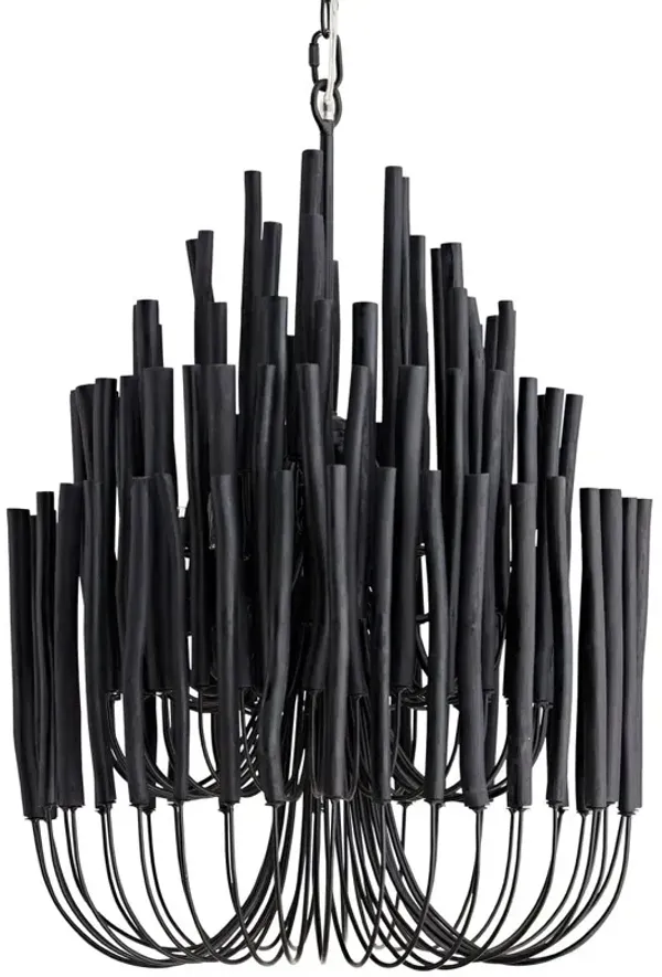 Tilda Small Wooden Chandelier - Black - Arteriors