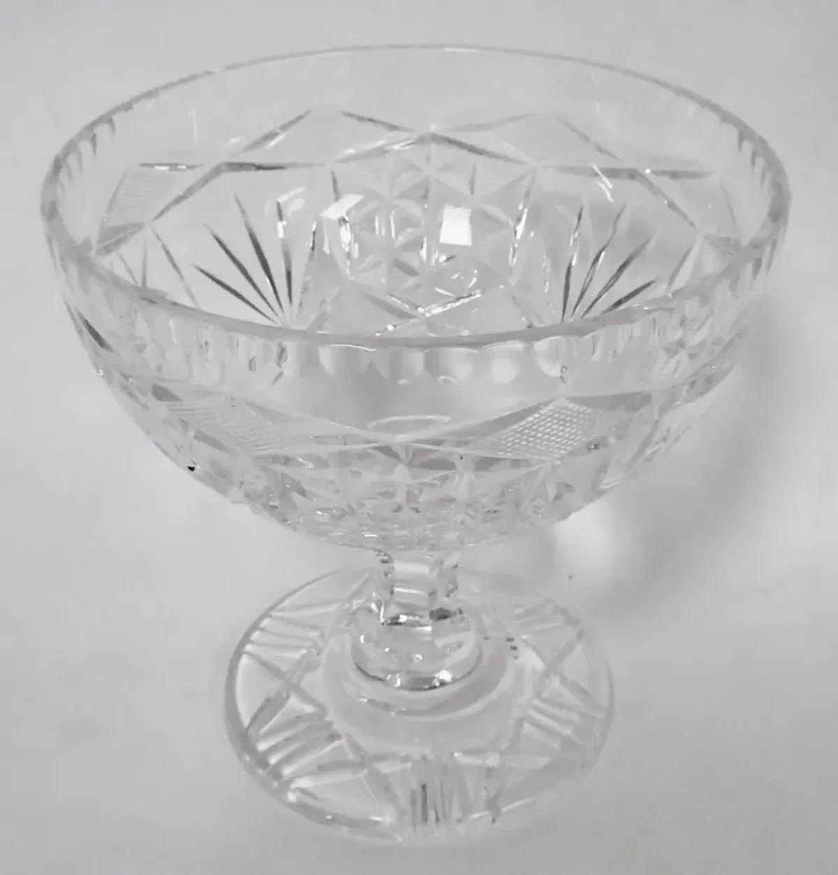 1920s Cut Crystal Pedestal Bowl - The Emporium Ltd. - Clear