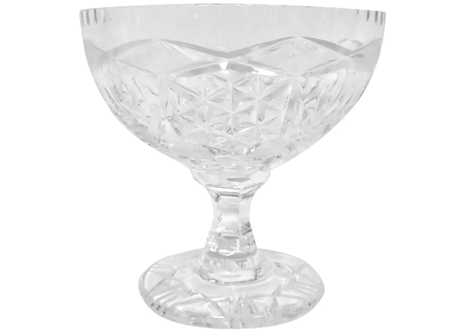 1920s Cut Crystal Pedestal Bowl - The Emporium Ltd. - Clear