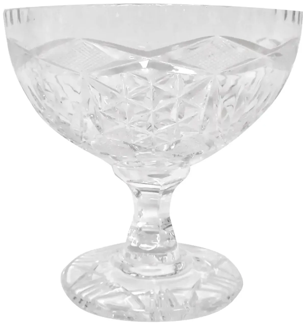 1920s Cut Crystal Pedestal Bowl - The Emporium Ltd. - Clear