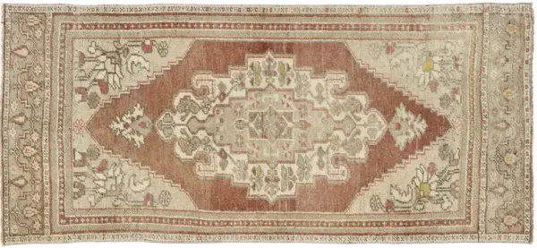 Vintage Turkish Oushak Rug - 2'7 x 5'8 - Esmaili Rugs & Antiques - Brown - Brown