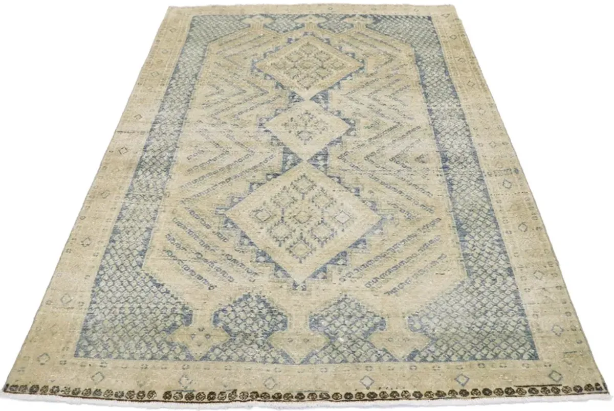 Antique Persian Malayer Rug. 4'02 x 5'11 - Esmaili Rugs & Antiques - Blue - Blue