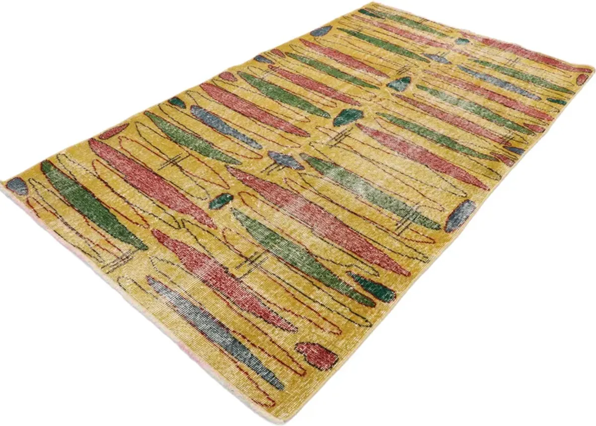 Zeki Muren Turkish Rug - 3'8 x 6'6 - Esmaili Rugs & Antiques - Yellow - Yellow