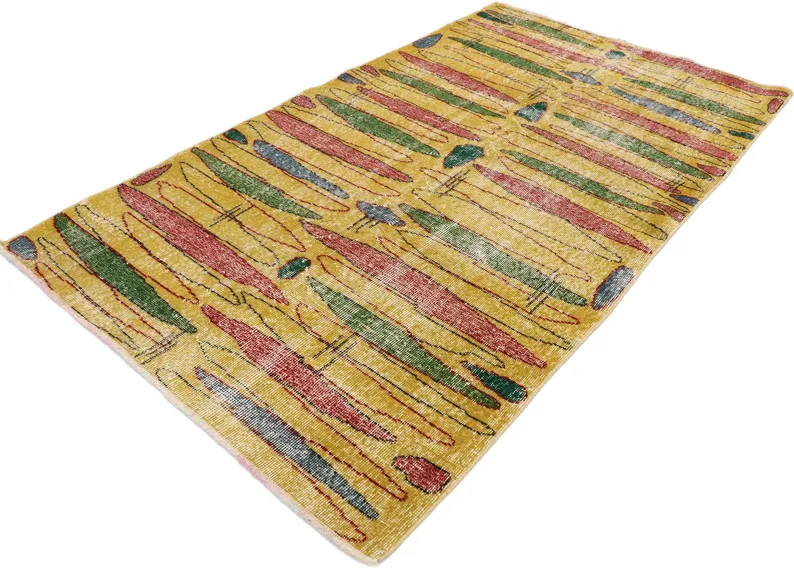 Zeki Muren Turkish Rug - 3'8 x 6'6 - Esmaili Rugs & Antiques - Yellow - Yellow