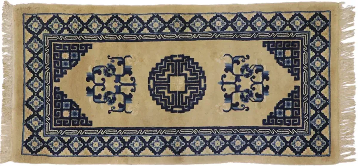 Chinese Art Deco Rug - 2'04 x 4'08 - Esmaili Rugs & Antiques - Blue - Blue