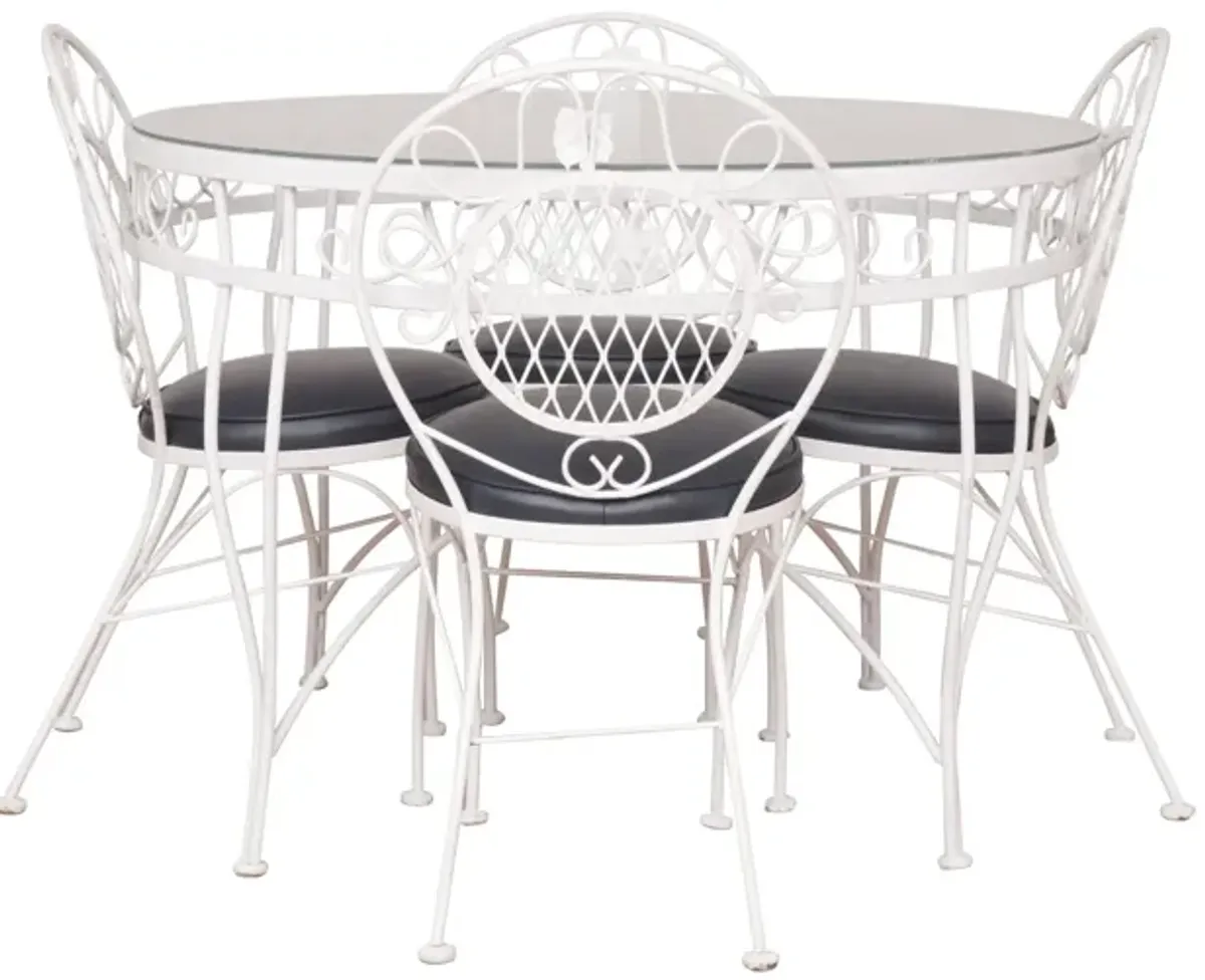 Blue & White Metal Patio Dining Set - Interesting Things