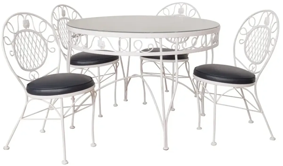 Blue & White Metal Patio Dining Set - Interesting Things