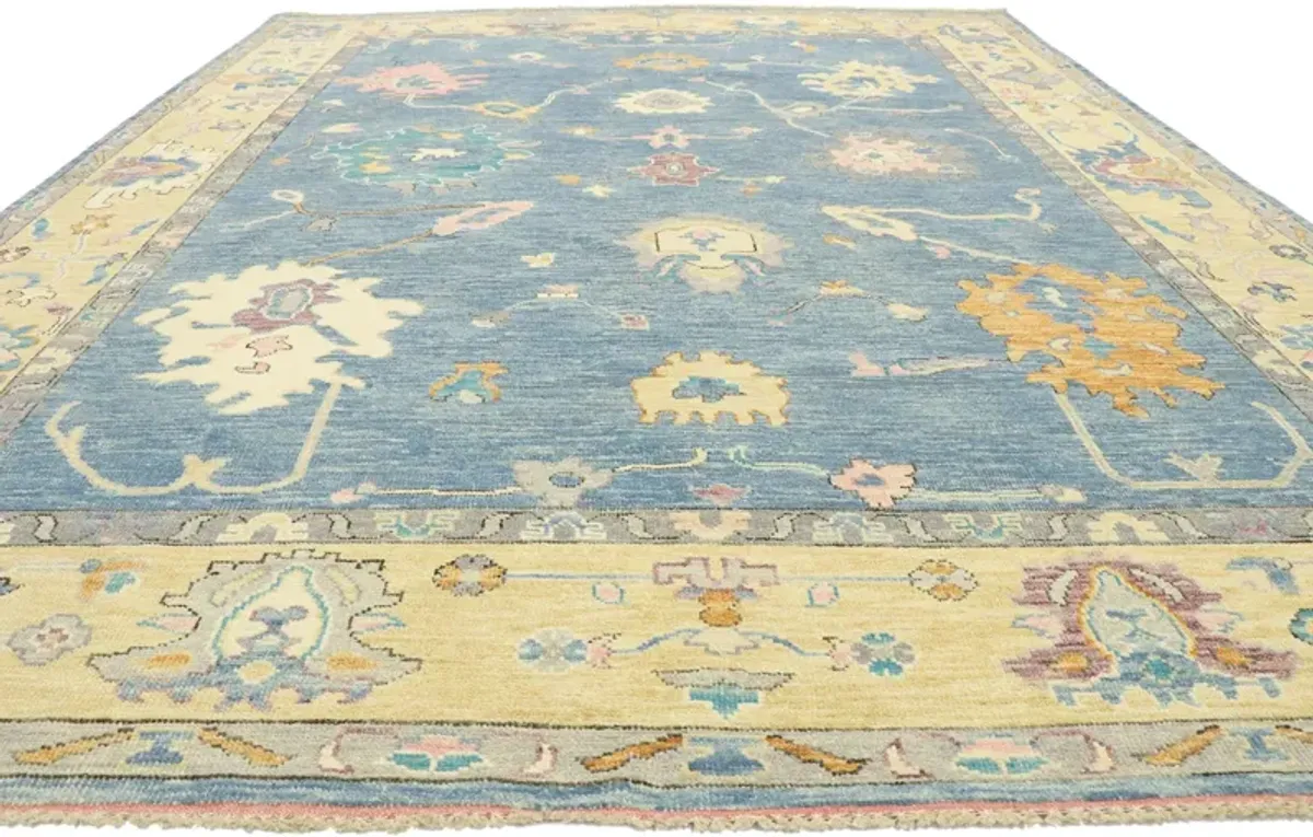 Blue Oushak Rug - 9'04 x 12'01 - Esmaili Rugs & Antiques - Blue